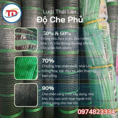 Độ che phủ các loại lưới Thái Lan