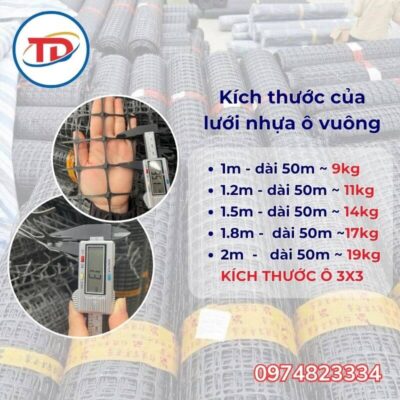 ưu điểm và kích thước của lưới nhựa ô vuông